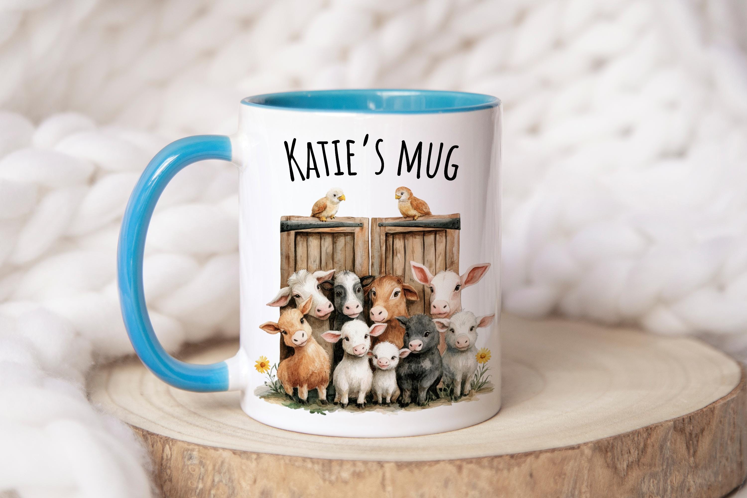 Lot De 2 Mugs Vache Déco - 350 Ml - Céramique Rouge, Blanc, Noir - Style Campagne