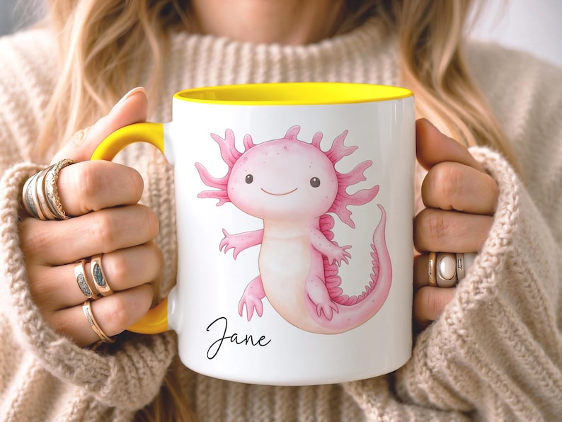 CUSTOM Cute Axolotl Mug • Axolotl Gifts • Personalised Axolotl Gift • Gift for Her Sister Daughter • Birthday Gift • Tea Coffee Mug image 4