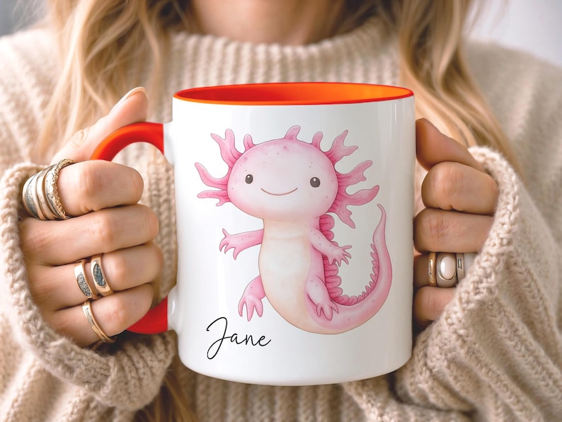 CUSTOM Cute Axolotl Mug • Axolotl Gifts • Personalised Axolotl Gift • Gift for Her Sister Daughter • Birthday Gift • Tea Coffee Mug image 5