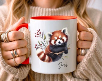 PERSONALISED Red Panda Mug • Red Panda Gift • Custom Gift • Gift for Her • Gift for Sister • Gift for Daughter • Budget Birthday Gift