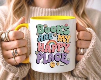Groovy Books Reading Mug • Reader Gifts • Custom Bookworm Gift • Gift for Her Sister Daughter • Librarian Gift • Office Work Gifts