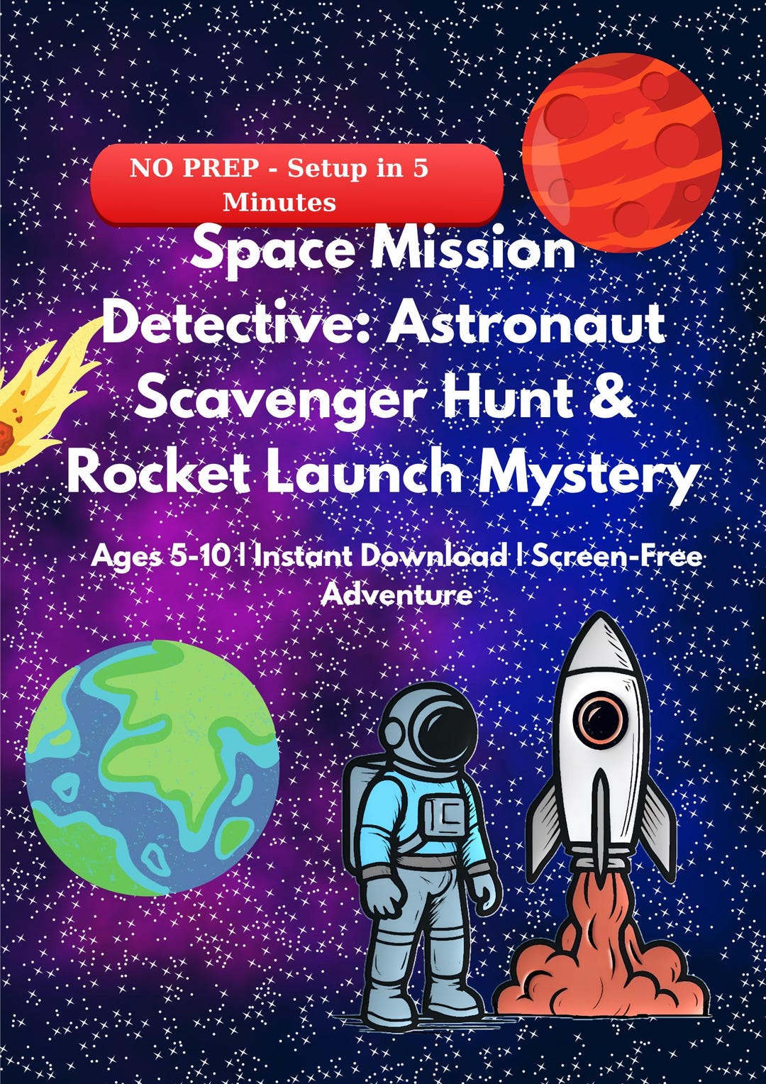 Space Scavenger Hunt | Kids Astronaut Escape Room | Printable Galaxy ...