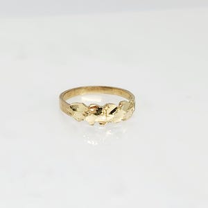 10K Yellow Gold Small Nugget Ring, Gold Midi Ring, Gold Baby Ring, Gold Pinky Ring, Gift for baby, Gift for Child, SIZE 2 1/4