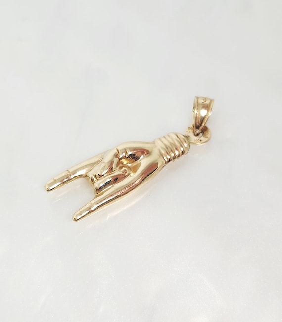 14k Gold Good Luck Hand 22mm Charm 14k Gold Good Luck Hand 22mm Charm