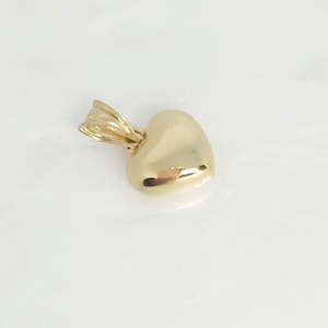 10K Yellow Gold Small Heart Charm, Puffy Gold Heart, Dainty Heart, Valentine Gift, Gift for friend, Anniversary Gift, Birthday, Gift for her