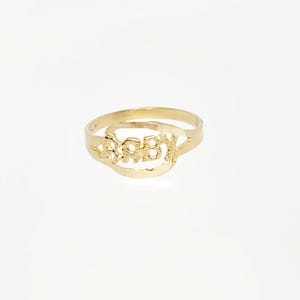 10K Yellow Gold BABY Ring, Gold Pinky Ring, Gold Midi Ring, Gold Child Ring, Baptism Gift, Christening Gift, Gold Toddler Ring, SIZE 2