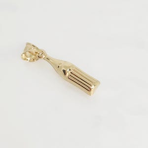 10K Real Gold Bottle, SMALL Soda Bottle Charm, Gold Pop Bottle Charm, Gold Drink Charm, Puffy Charm, Dimensional Bottle Charm, 15mm length