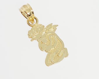 Charm (pendentif) Ange En Or Jaune 9 Carats - Neuf Avec étiquettes - Jewellerybox