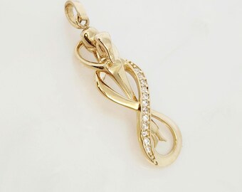 14K Real Gold Infinity Charm, Golden Couple, Gold Embracing Couple, Gold Dancing Couple, Gift for wife, Anniversary Gift, Gold Forever Charm
