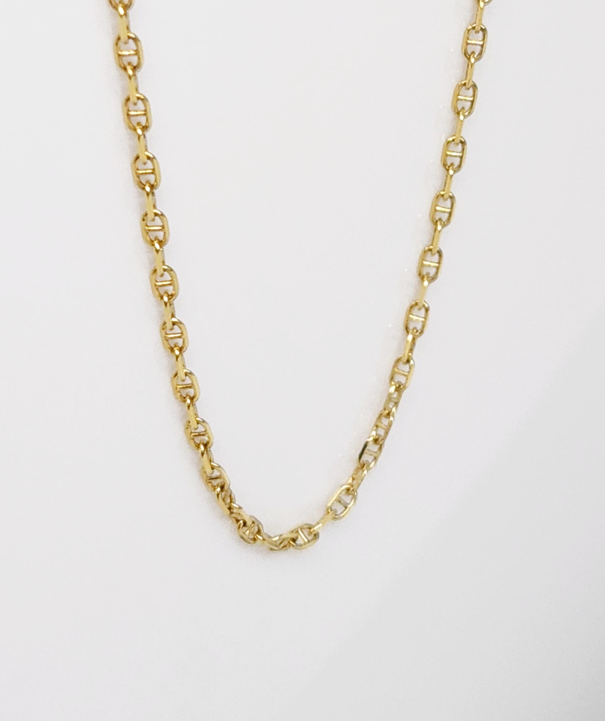 Real 10K Yellow Gold Mariner Anchor Chain Anklet – 2mm Wide, 10 Inches Long, Solid 10K Gold, 1.60 Grams 7 thumbnail image