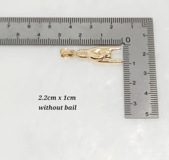 14k Gold Good Luck Hand 22mm Charm 14k Gold Good Luck Hand 22mm Charm