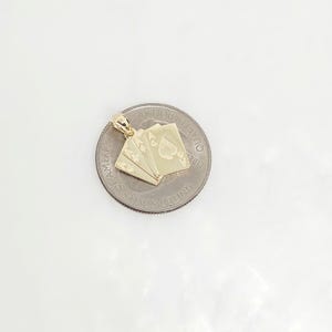 10K Yellow Gold Playing Cards Charm, Gold Pack of Cards, Gold Hobby Charm, Casino Charm, Gold Lucky Jewelry, Male Jewelry, 12MM x 15MM image 6