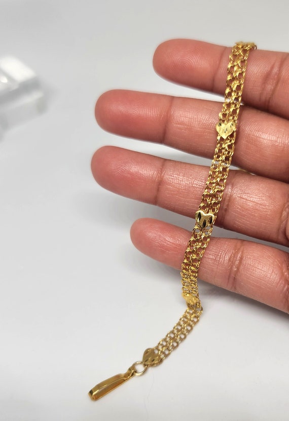 10K Genuine Gold Vintage Bracelet, Spanish link B… - image 5