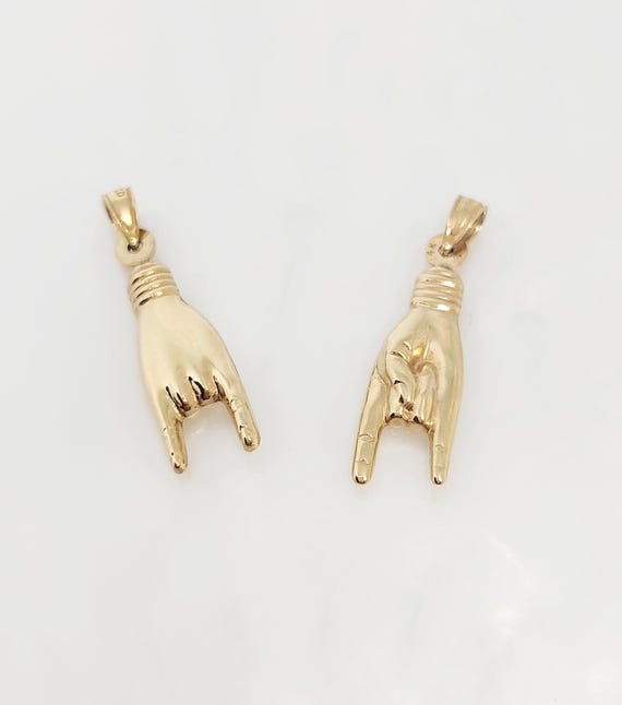 14k Gold Good Luck Hand 22mm Charm 14k Gold Good Luck Hand 22mm Charm