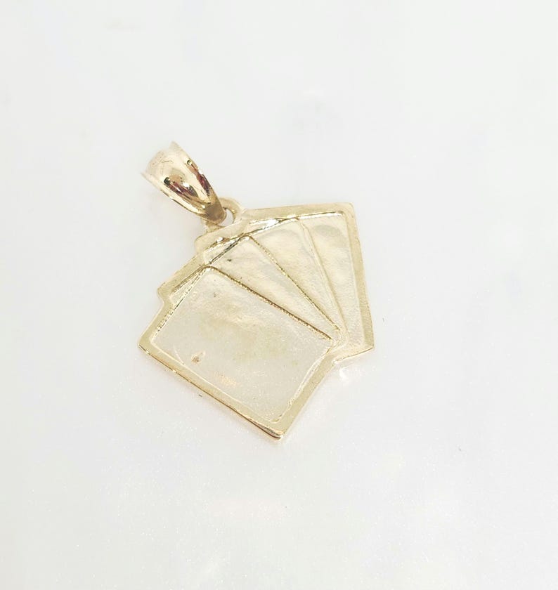 10K Yellow Gold Playing Cards Charm, Gold Pack of Cards, Gold Hobby Charm, Casino Charm, Gold Lucky Jewelry, Male Jewelry, 12MM x 15MM image 10