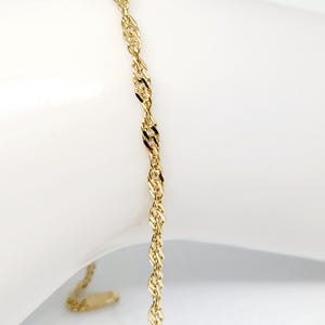 10K Yellow Gold VINTAGE Bracelet, Gold Singapore Bracelet, Gold Dainty Bracelet, Gold Shiny Bracelet, Gold Disco Link Bracelet, 2mm width