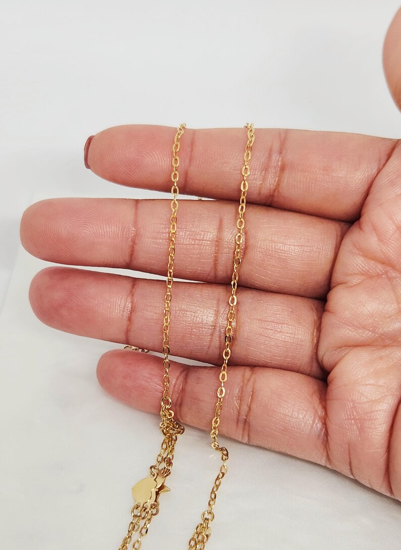 10K Yellow Gold Hanging Earrings, Gold Star Necklace, Gold Heart Jewelry, Gold Butterfly Chain, Multi-Strand Necklace, Anniversary Gift, 17" image 17