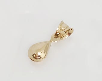 10K Yellow Gold Tear Drop Charm, TINY Teardrop Charm, Gold Puffy Tear Drop, Minimalist Charm, Gift for mom, Gift for wife, 6MM x 4MM