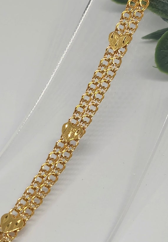 10K Genuine Gold Vintage Bracelet, Spanish link B… - image 3