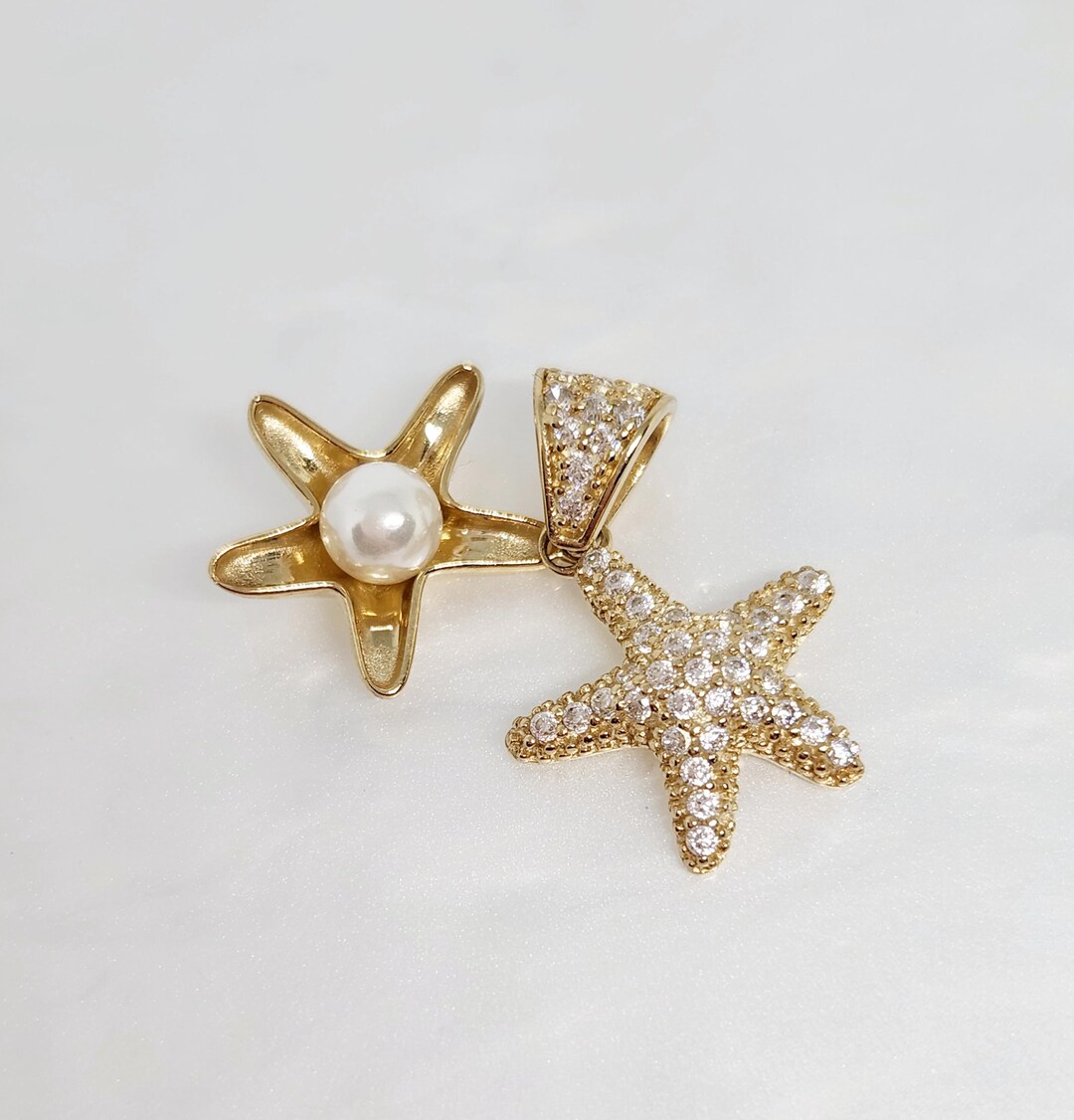 Gold Rhinestone Starfish Charm main image 1