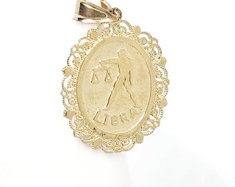 10K Gelbgold Sternzeichen Charm, Gold Skorpion Charm, Gold Waage Charm, Gold Steinbock Charm, Gold Leo Charm, Gold Stier Charm, 2 cm x 1,8 cm