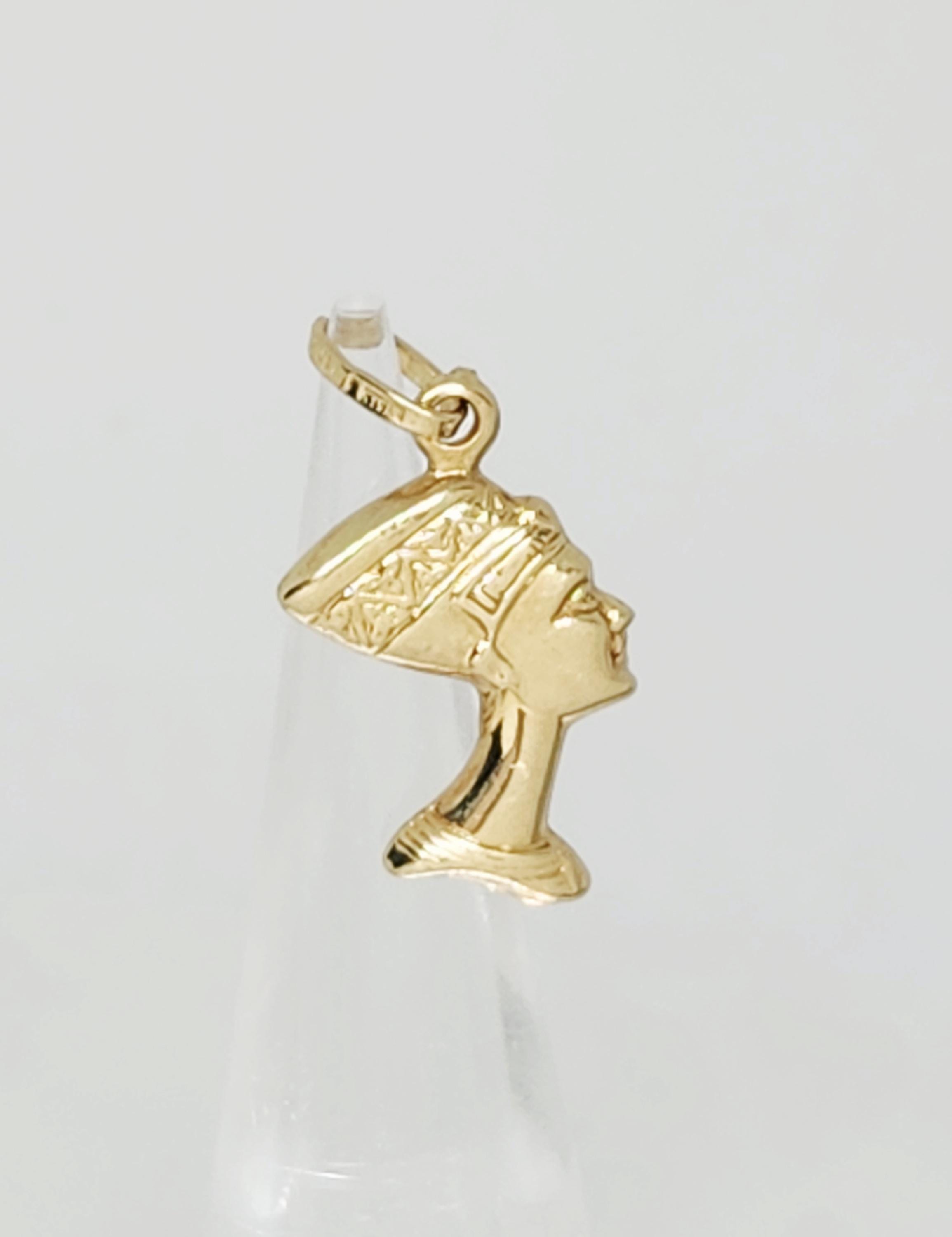 Buy 10k Nefertiti Online In India - Etsy India 10k yellow Gold tiny Egyptian queen Nefertiti head Pendant 1.5\