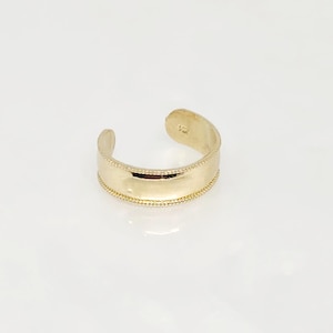 10K Yellow Gold Plain Ring, Gold Midi Ring, Gold Toe Ring, Gold Pinky Ring, Gold Wide Ring, Adjustable Gold Ring, Gold Toe Jewelry, Size 4