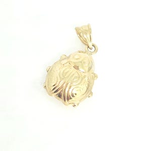 10K Gelbgold Marienkäfer Charm, Goldkäfer Charm, Puffy Marienkäfer Charm, Gold Insekt Charm, Gold Love Bug, Gold Tier Charm, 15 mm x 12 mm Bild 1
