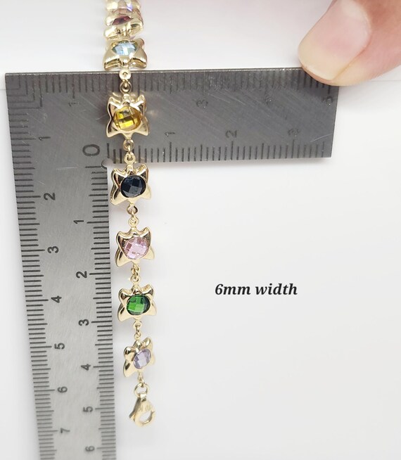 10Kイエローゴールドの宝石ブレスレット、ゴールドスターブレスレット 