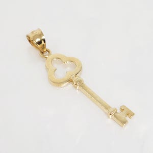 10K Real Gold Key, Solid Gold Key Charm, Gold Key Luck Charm, Gold Key Pendant, Gold Key to My Heart, Club Key, Gold Key  Jewelry, 26MM long