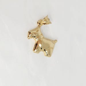 10K Yellow Gold Dog Charm, Gold Animal Charm, Gold Puppy Charm, Puffy Charm, Gold Scotty Dog Charm, Gift for child, Gold Dog Jewelry,12x14MM