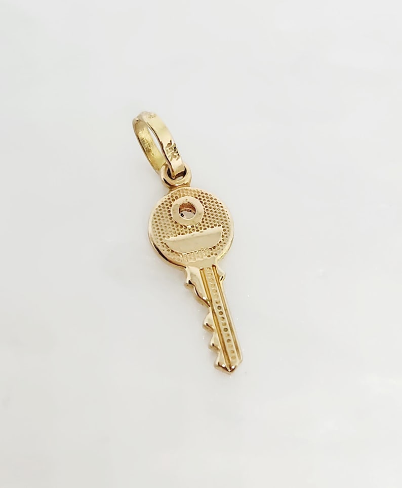 14K Real Gold Key, SMALL Gold Key Charm, Gold Key Luck Charm ...
