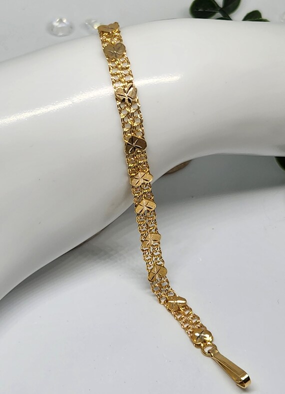 10K Genuine Gold Vintage Bracelet, Spanish link Br