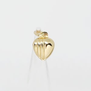 Ciondolo a forma di cuore in oro giallo 14 carati, PICCOLO cuore in oro, cuore gonfio in oro, gioielli a forma di cuore in oro, regalo per un amico, regalo di anniversario, regalo per la moglie, 10 x 7 mm