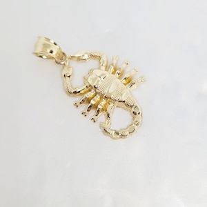 10K Yellow Gold Scorpion Pendant, Gold Insect Pendant, November Birthday Charm, Birthday Gift, Zodiac Charm, Gift for Scorpion, 21MM x 16MM