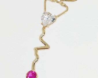 14k Yellow Gold 3D Stethoscope Pendant - 116RMA