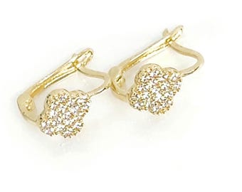 Bamoer Orecchini Huggie placcati in oro bianco, orecchini a cerchio