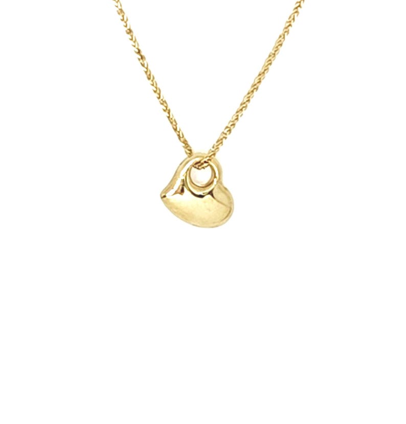 10K Yellow Gold Small Heart Charm, Puffy Heart, Bracelet Heart Charm, Slide-Through Charm, Gold Earring Charm, Heart Jewelry, 9MM x 10MM image 2