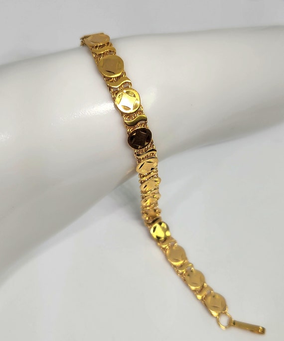 10K Genuine Gold Vintage Bracelet, Spanish link B… - image 4