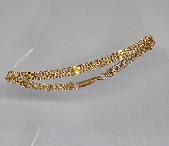 10K Genuine Gold Vintage Bracelet, Spanish link B… - image 4