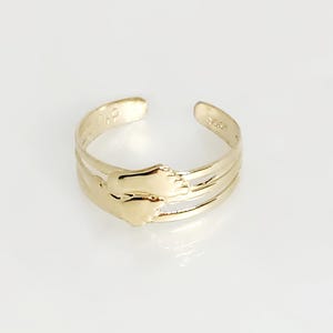 Genuine Gold Feet Ring, Gold Midi Ring, Gold Toe Ring, Gold Pinky Ring, Thin Toe Ring, Adjustable Gold Ring, Gift for friend, Size 3