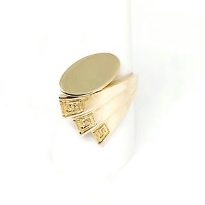 10K Yellow Gold Geometric Ring, Gold Abstract Modern Ring, Gold Statement Ring, Gold Chunky Ring, Gift for her, Anniversary Ring, Size 7.5