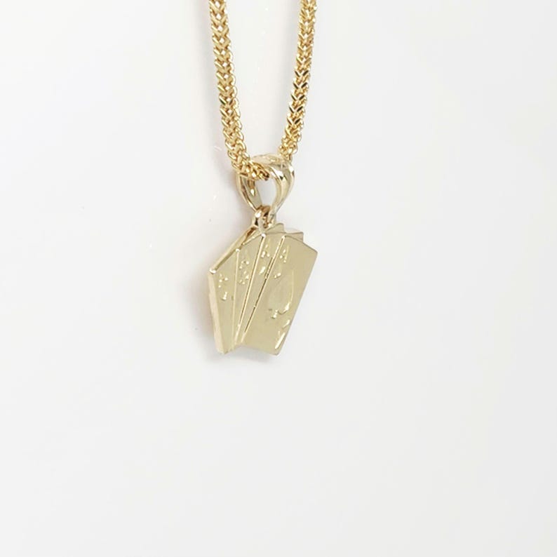 10K Yellow Gold Playing Cards Charm, Gold Pack of Cards, Gold Hobby Charm, Casino Charm, Gold Lucky Jewelry, Male Jewelry, 12MM x 15MM image 9