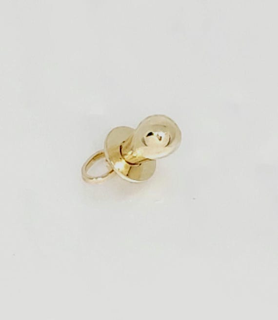 14K Echtgold Schnuller Anhänger | Baby-Dusche-Geschenk