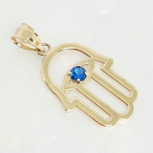 14K Yellow Gold Hamsa Charm, Gold Hamsa Hand Charm, Gold Evil Eye Charm, Gold Protection Charm, Lucky Charm Gift, Gift for her, 2CM x 1.5CM