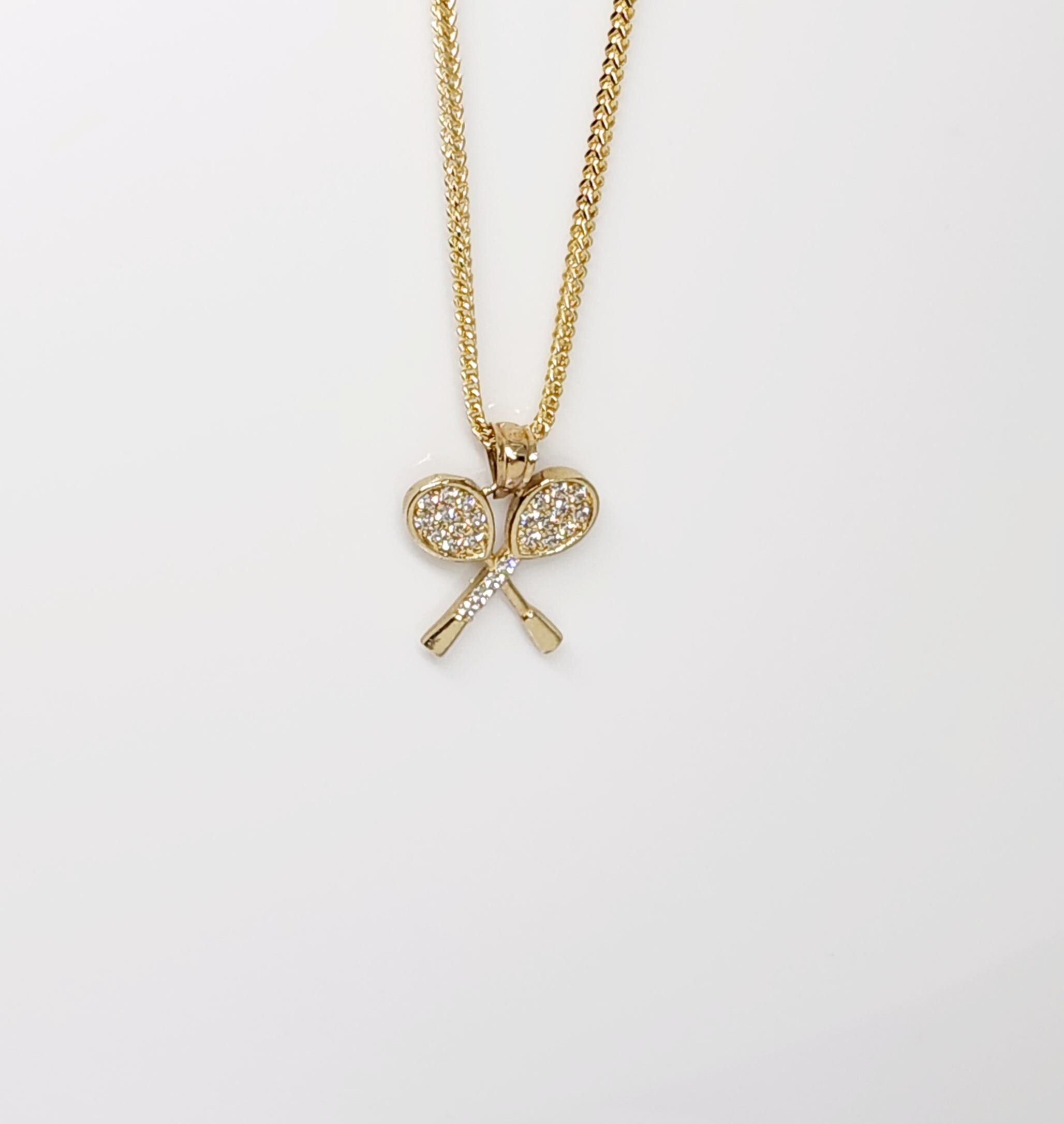 10K Real Gold Tennis Racket, Gold Tennis Charm, Gold Sport Charm, Gold ...