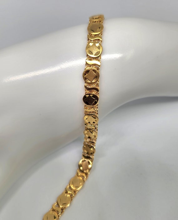 10K Genuine Gold Vintage Bracelet, Spanish link B… - image 1