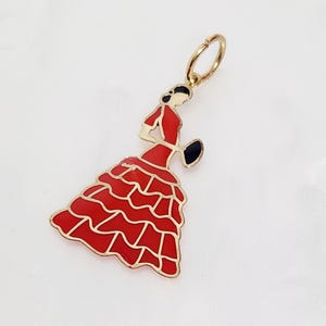 red dress charm Gold Holographic Charm Bracelet - All Jewelry