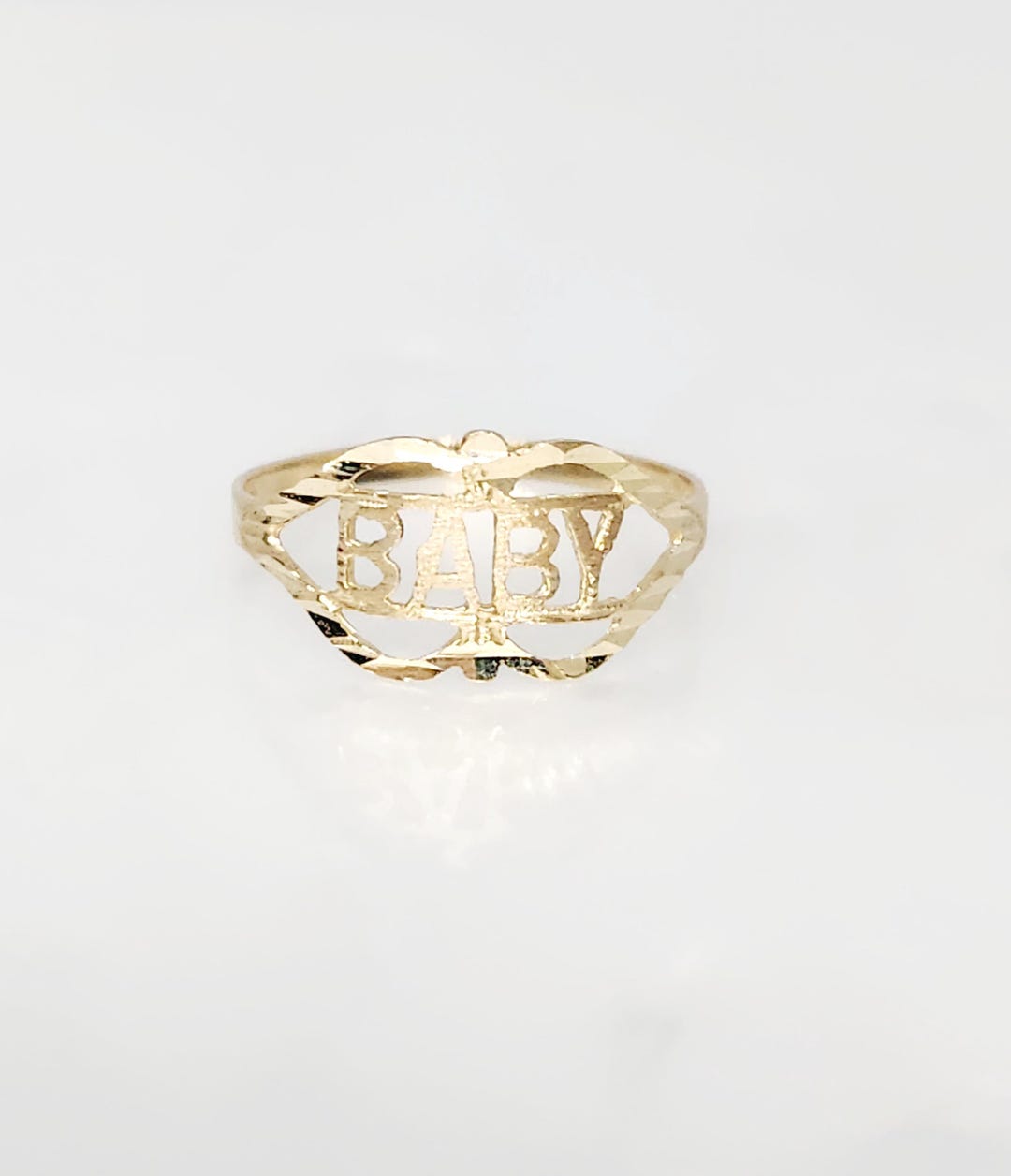 Bady Rng 10K Yellow Gold Small BABY Ring, Baby Jewelry, Gold Pinky Ring, Gold ...