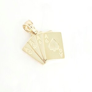10K Yellow Gold Playing Cards Charm, Gold Pack of Cards, Gold Hobby Charm, Casino Charm, Gold Lucky Jewelry, Male Jewelry, 12MM x 15MM image 12